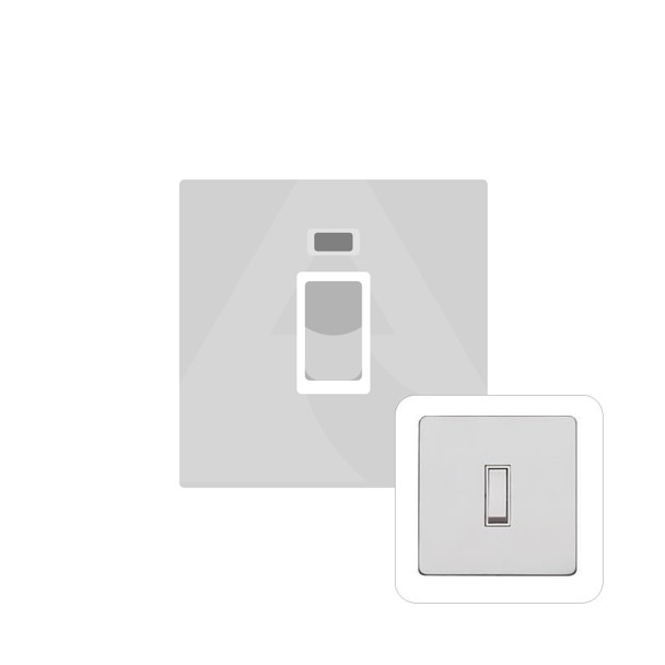 Mode Range 45A DP Cooker Switch with Neon (single plate) in Matt White  - White Trim