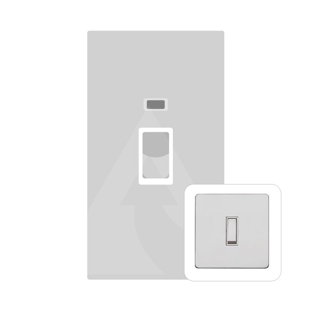 Mode Range 45A DP Cooker Switch with Neon (tall plate) in Matt White  - White Trim