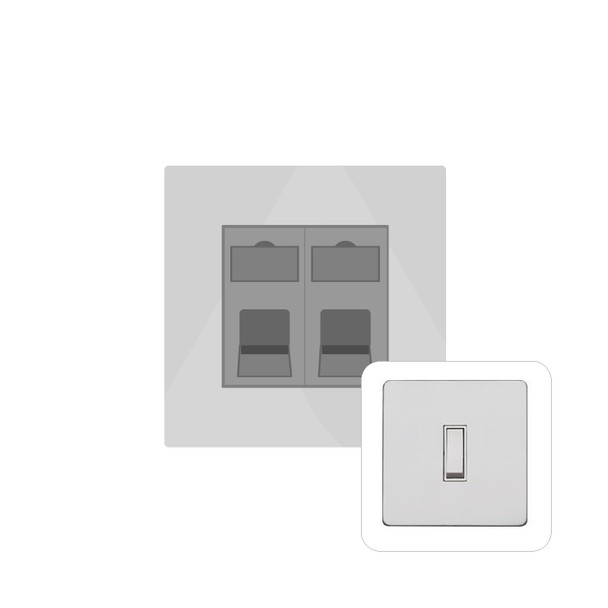 Mode Range 2 Gang Master Line Socket in Matt White  - White Trim