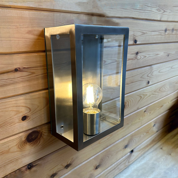 Outdoor Wall Lantern Light in Stainless Steel