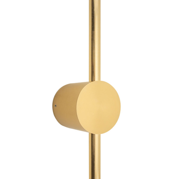 Wall Light Satin Brass Cane Shaped with Circle Wall Mount close up