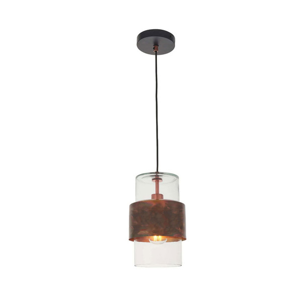 Copper Patina Glass Diffuser Pendant Ceiling Light E27
