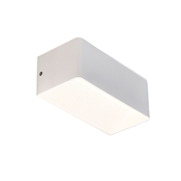Modern Cube Minimalist Surface Mounted LED Wall Light Switched On White Background