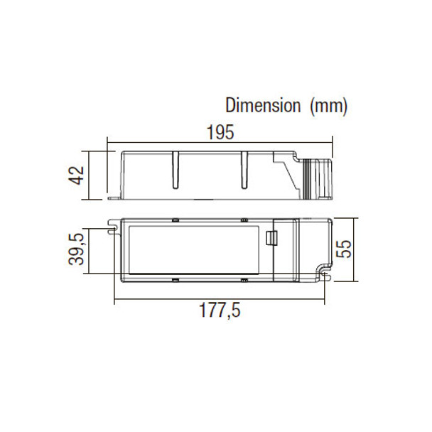 Relco LED Emergency Kit RP0714CP3- Dimensions and Technical Drawing