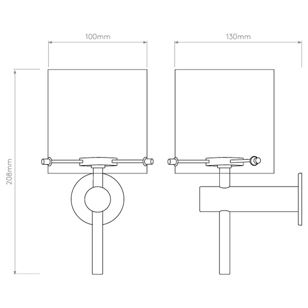 Arezzo Wall Bathroom Wall Light Drawing