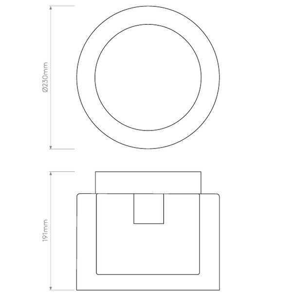 Arezzo Ceiling Light Technical Drawing