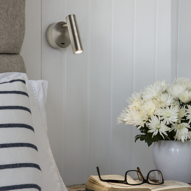 Enna Surface LED Wall Reading Light Right Bedside Installation