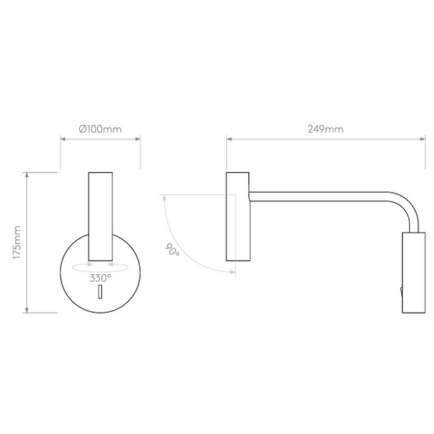 Enna Wall LED in Matt White Adjustable Reading Light