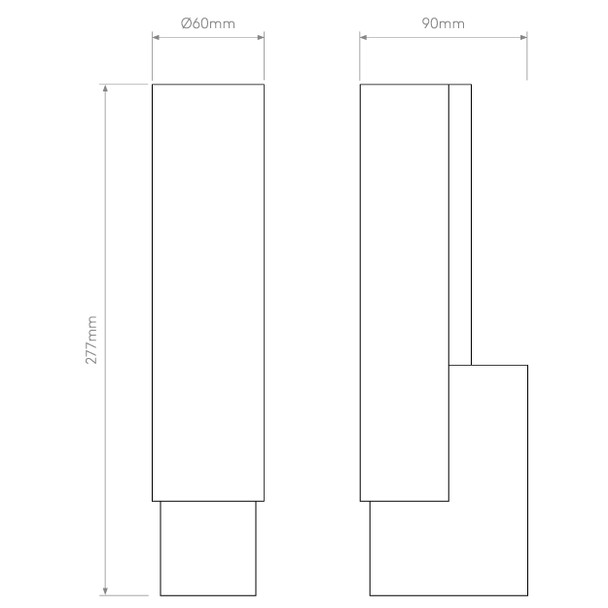 Kyoto LED Bathroom Wall Light IP44 Drawing