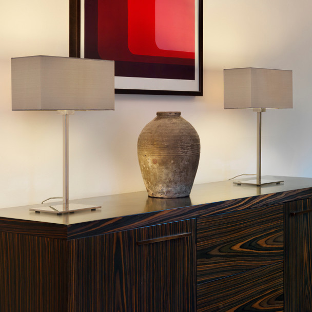 Park Lane Table Lamp with Square Base Bedside Table Installation