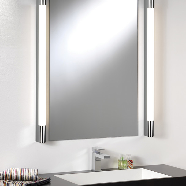 LED Bathroom Shaver Light in Polished Chrome, Bathroom Installation