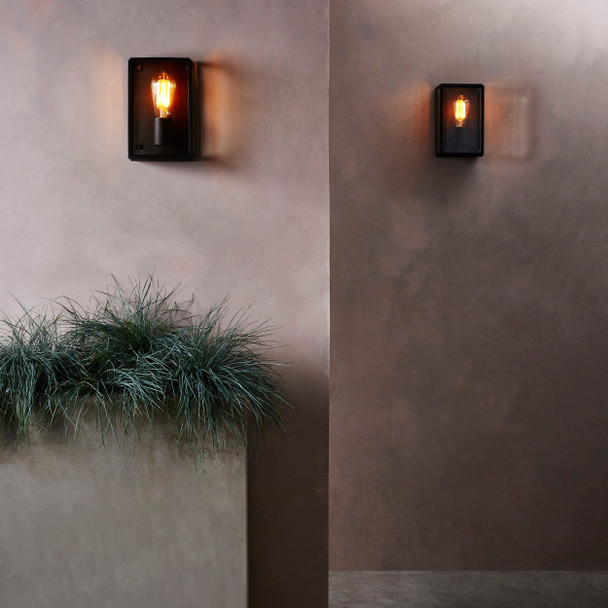 Homefield 160 in Bronze Modern Lantern Wall Light