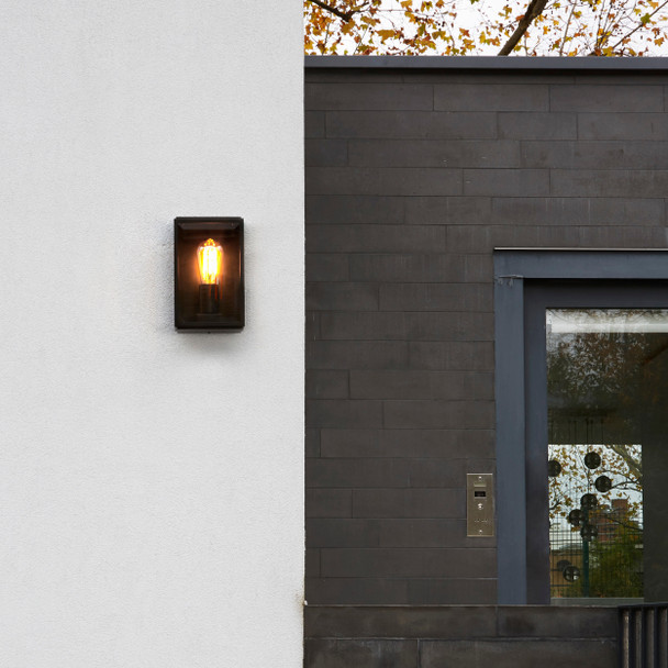 Homefield 160 in Bronze Modern Lantern Wall Light