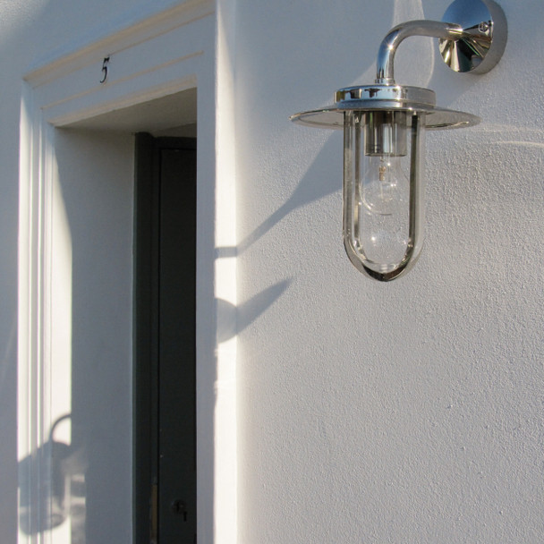 Montparnasse Wall Outdoor Light IP44 in Polished Chrome Outdoor Installation