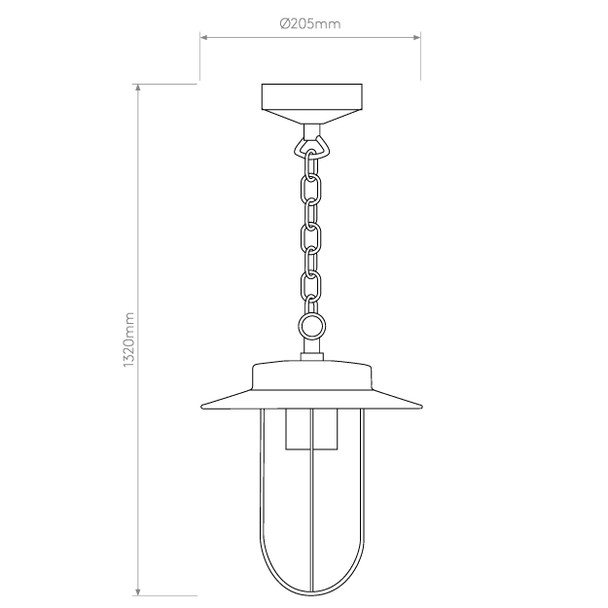 Montparnasse Pendant in Bronze Porch Light IP44