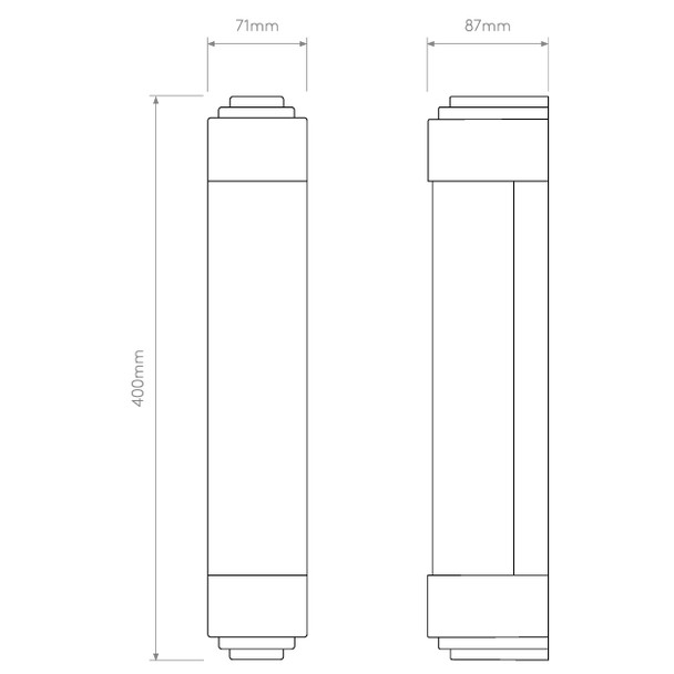 Belgravia 400 LED Bathroom Wall Light Drawing, Astro Bathroom Lights