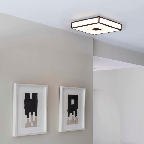 Mashiko 400 Square Ceiling Flush Light Bathroom Installation