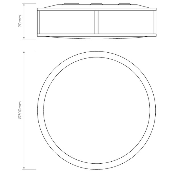 Mashiko 300 Round LED in Bronze Bathroom Ceiling Light IP44