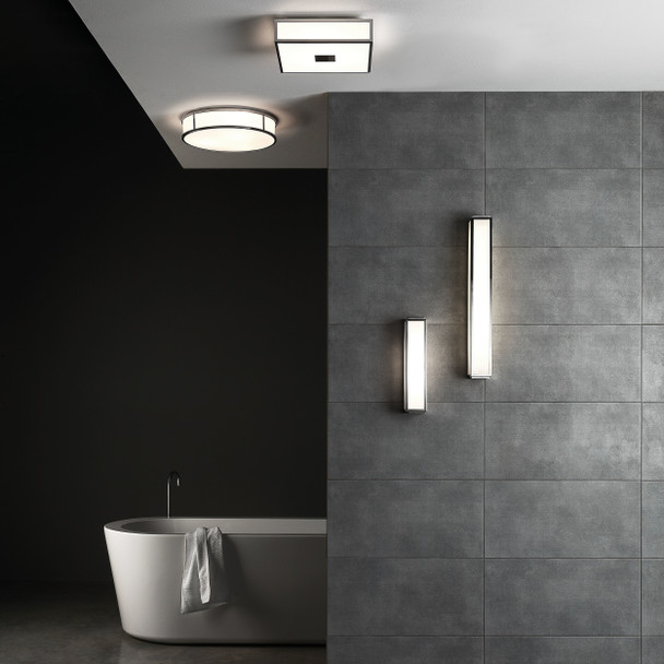 Mashiko 360 Classic Modern Bathroom Light 3 Fittings between the mirrors installation