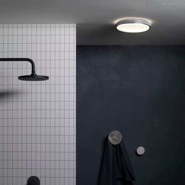 Denia in Polished Chrome Bathroom Ceiling Light Bathroom Installation
