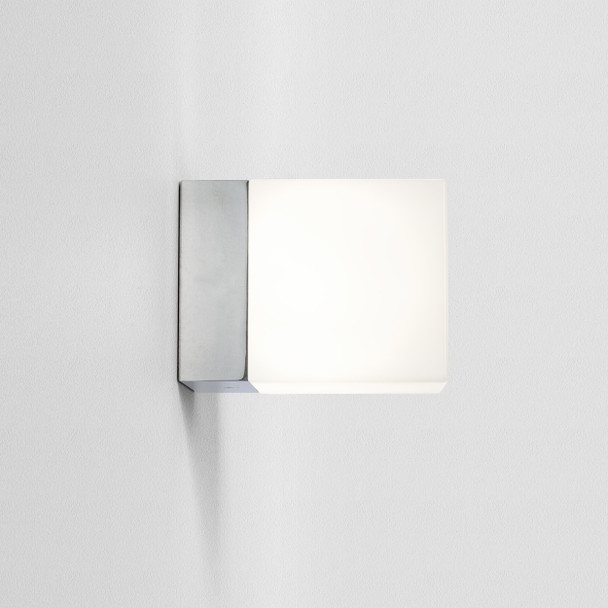 Cube in Polished Chrome Bathroom Wall Light Side