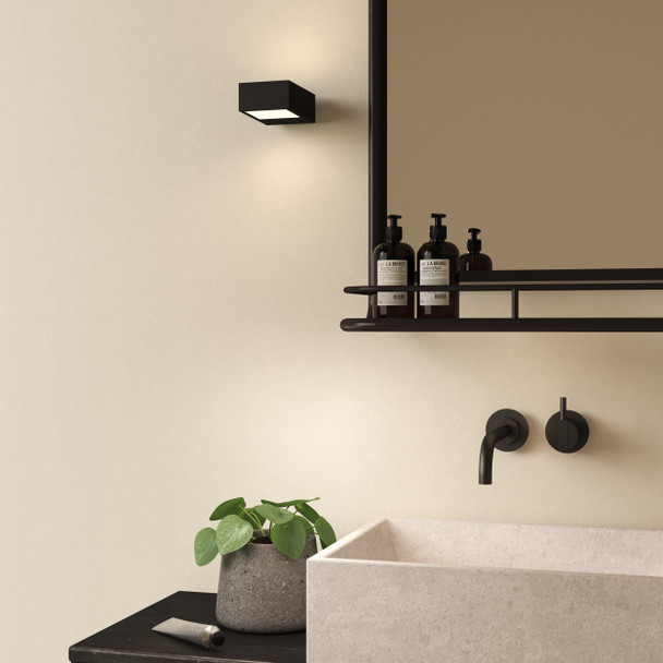 Kappa LED in Matt Black Bathroom Wall Light IP44