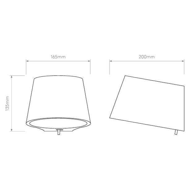 Koza in Plaster Up and Down Wall Washer Light Technical Drawing