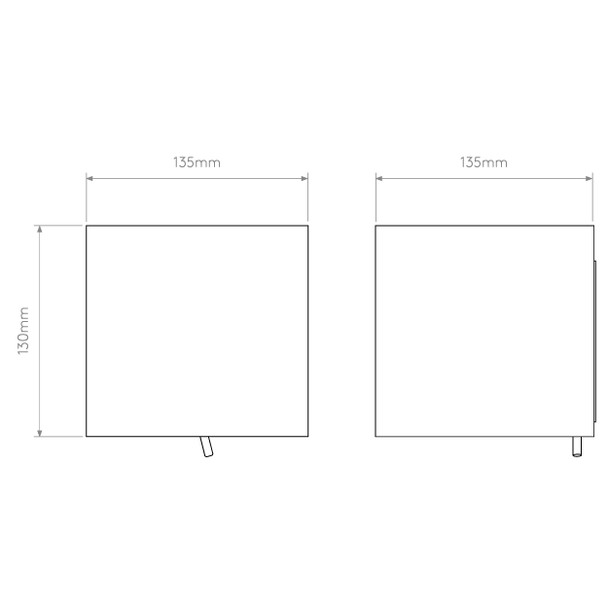 Astro Lighting -Ashino Wall Light in White Fabric Technical Drawing