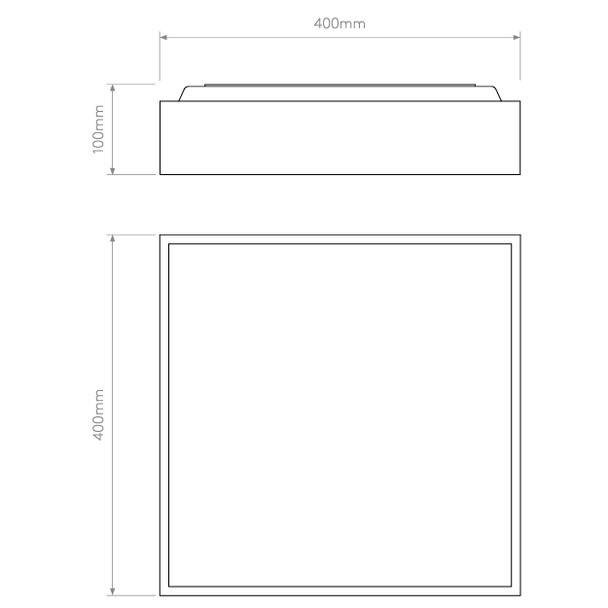 Taketa 400 LED Ceiling Flush Light Technical Drawing. Astro Bathroom Lighting