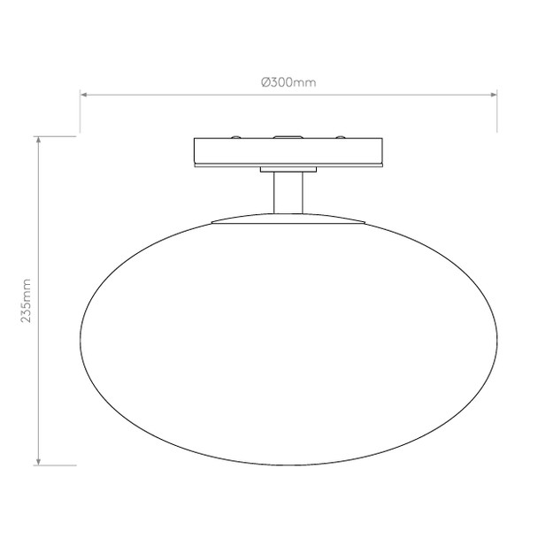 Zeppo Bathroom Ceiling Light IP44 Technical Drawing