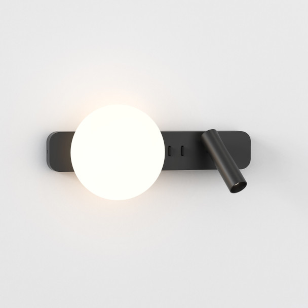 Zeppo Reader in Matt Black Dual Light Source LED Wall Light