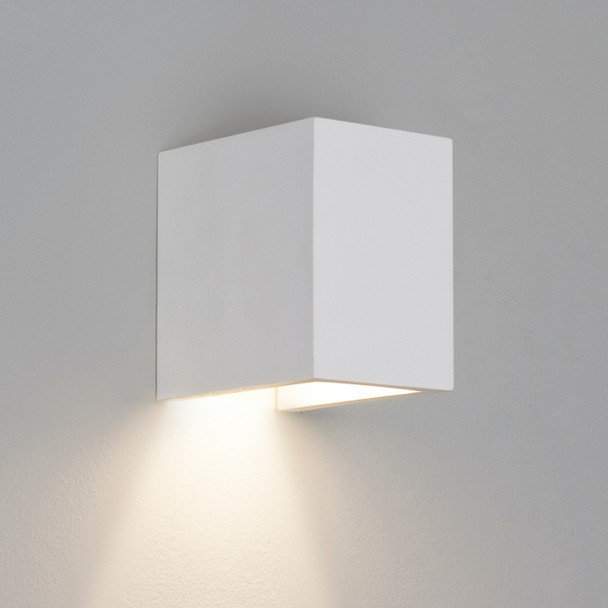 Parma 110 Wall One Way Washer Light in Plaster Illuminating Downwards Wall Light
