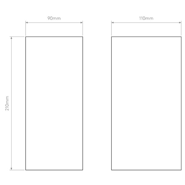 Parma 210 LED Up and Down Wall Light in Plaster, Technical Drawing