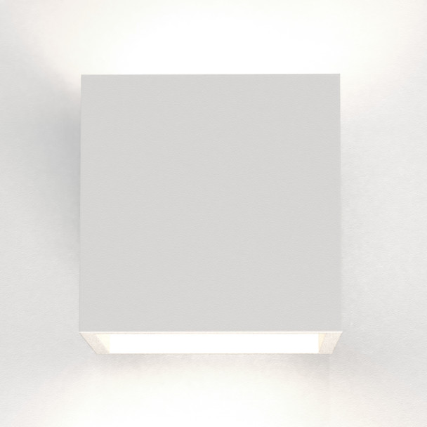Pienza 165 Up and Down Wall Light in Plaster Front Image Switched On