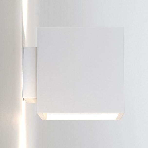 Pienza 165 Up and Down Wall Light in Plaster Side Image Switched On