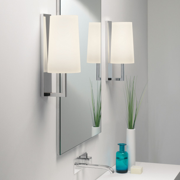 Riva 350 in Matt Nickel Bathroom Wall Light