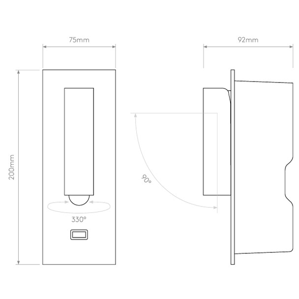 Fuse 3 USB Wall Reading Spotlight Drawing