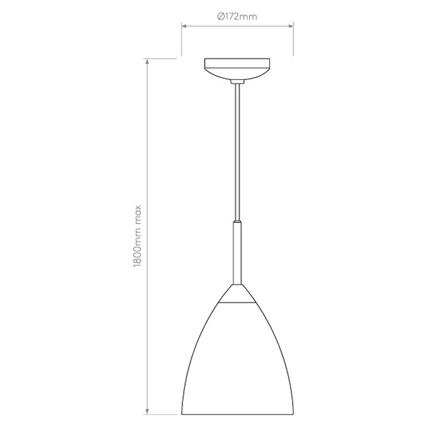 Joel Interior Classic Pendant Light 170 Technical Drawing