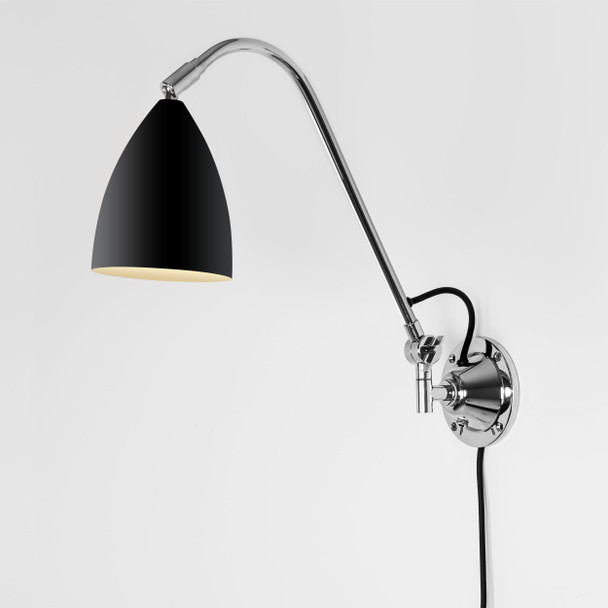 Joel Grande Wall in Matt Black Adjustable Reading Light