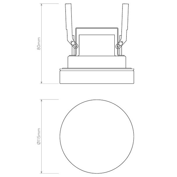 Vancouver Round Bathroom Ceiling Lights Technical Drawing