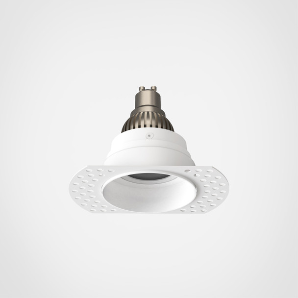 Trimless Round Adjustable Downlight in Matt White Full Graphic Image