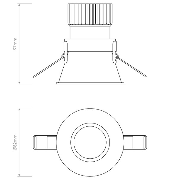 Minima Round LED Downlight Technical Drawing