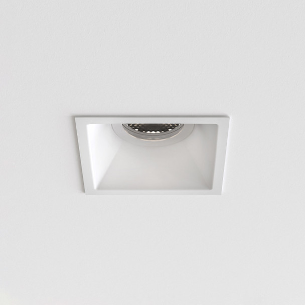 Minima Slimline Square Fixed Fire-Rated IP65 in Matt White