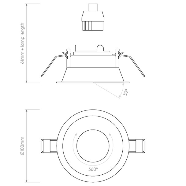 Minima Slimline Round Adjustable Fire-Rated Downlight