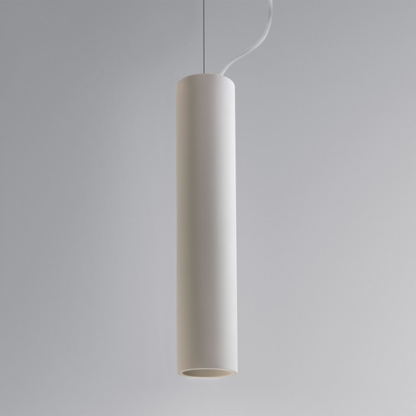 Cylindrical Pendant Ceiling Light in Plaster Finish