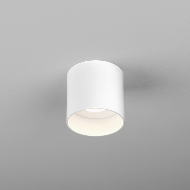 Osca LED Round Semi Flush Ceiling Light Switched On, Astro Lighting