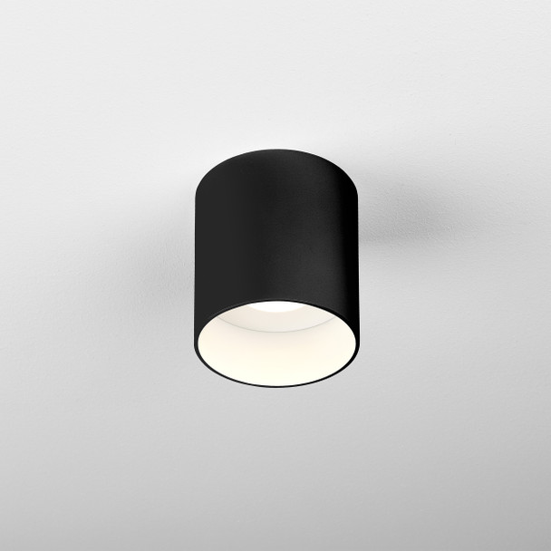 Osca LED Round Semi Flush Ceiling Light Switched On, Astro Lighting