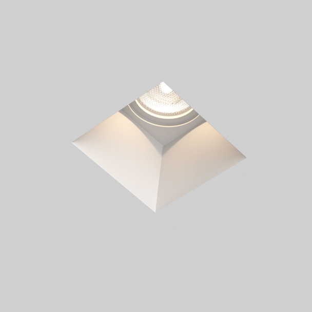 Blanco Square Fixed Plaster Recessed Downlight GU10 Switched On