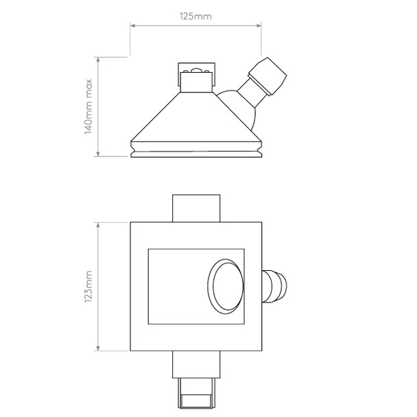 Blanco 45 Plaster Downlight Technical Drawing