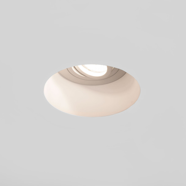 Blanco Round Adjustable Plaster Recessed Downlight Switched On